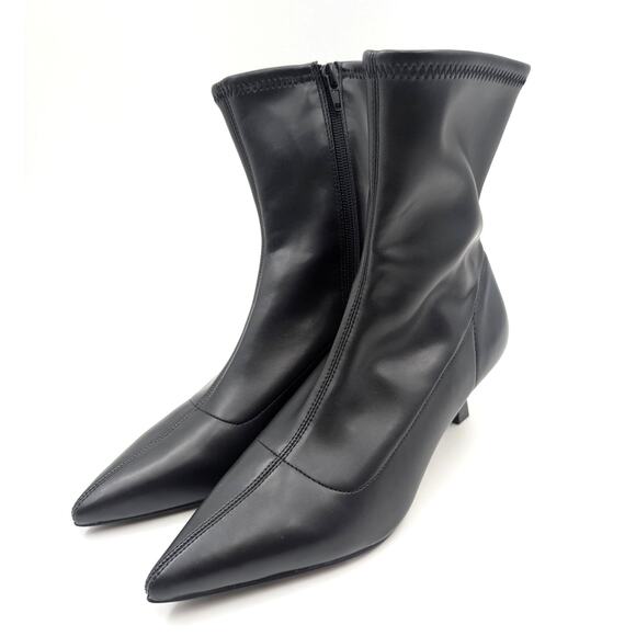 bound Erinn Pointed Toe Heel Boots Side Zip Women's Black Size US7.5M EU38 - Picture 1 of 9